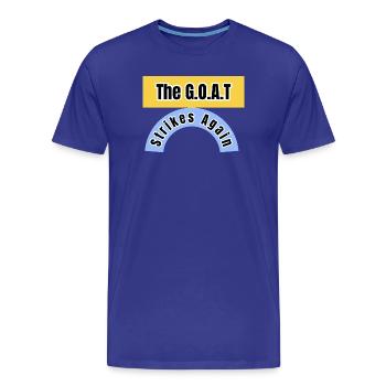 Le GOAT frappe à nouveau - T-shirt bio Premium Homme - bleu roi - Devant - Damien (186cm)