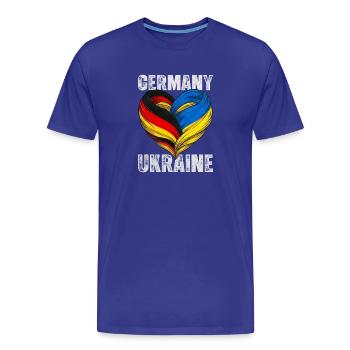 Cœur de l’Allemagne et de l’Ukraine - T-shirt bio Premium Homme - bleu roi - Devant - Damien (186cm)