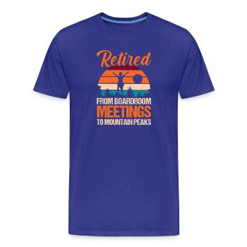 Randonnée sur un sentier de montagne Randonnée en plein air à la retraite - T-shirt bio Premium Homme - bleu roi - Devant - Damien (186cm)
