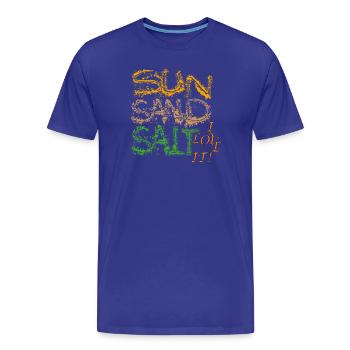 Sel de sable solaire - T-shirt bio Premium Homme - bleu roi - Devant - Damien (186cm)