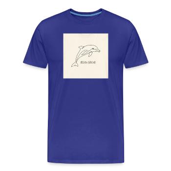 Art en ligne de dauphin : Ami de l’océan - T-shirt bio Premium Homme - bleu roi - Devant - Damien (186cm)
