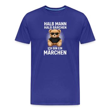 Halb Mann Halb Bärchen Märchenheld - Männer Premium Bio T-Shirt - Königsblau - Vorne - Damien (186cm)