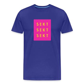 Sekt Dreifach Neon Pink - Männer Premium Bio T-Shirt - Königsblau - Vorne - Damien (186cm)