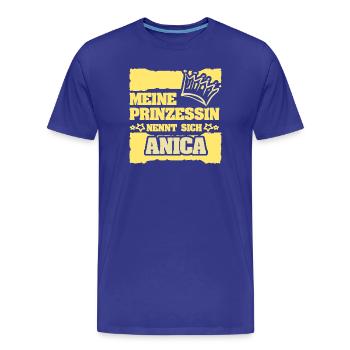 Anica - Männer Premium Bio T-Shirt - Königsblau - Vorne - Damien (186cm)