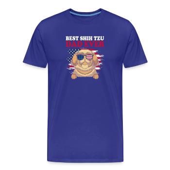 Shih Tzu - T-shirt bio Premium Homme - bleu roi - Devant - Damien (186cm)