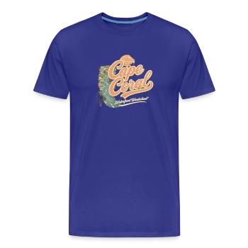 Design rétro vintage du front de mer de Cape Coral - T-shirt bio Premium Homme - bleu roi - Devant - Damien (186cm)