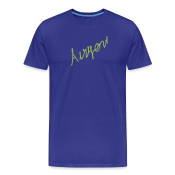 Quelqu’un écrit à la main néon - T-shirt bio Premium Homme - bleu roi - Devant - Damien (186cm)