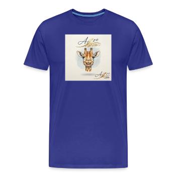 Girafe joyeuse dans le style aquarelle – Azzo - T-shirt bio Premium Homme - bleu roi - Devant - Damien (186cm)
