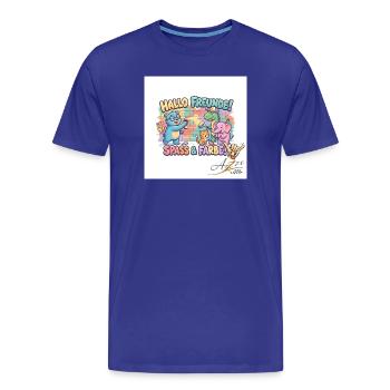 Hallo Freunde Spass und Farbe - Männer Premium Bio T-Shirt - Königsblau - Vorne - Damien (186cm)