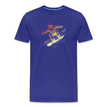 Style rétro du snowboardeur - T-shirt bio Premium Homme - bleu roi - Devant - Damien (186cm)