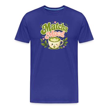 Charme Matcha Mood Latte - T-shirt bio Premium Homme - bleu roi - Devant - Damien (186cm)