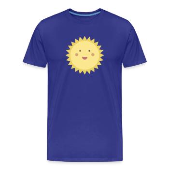 Smiling Sun - Men's Premium Organic T-Shirt - royal blue - Front - Damien (186cm)
