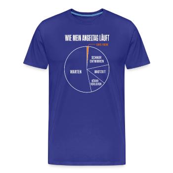 Wie mein Angeltag läuft Lustiges Angler Motiv mit - Männer Premium Bio T-Shirt - Königsblau - Vorne - Damien (186cm)