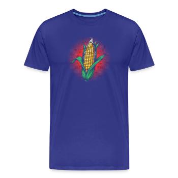 Look coloré Corn on the Bob Style Pop rétro Vegetable Comic - T-shirt bio Premium Homme - bleu roi - Devant - Damien (186cm)