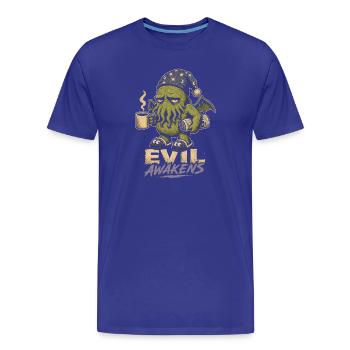 Evil Awakens : Café Cosmique - T-shirt bio Premium Homme - bleu roi - Devant - Damien (186cm)