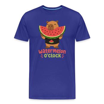 Wassermelone Capybara Sommer - Men's Premium Organic T-Shirt - royal blue - Front - Damien (186cm)