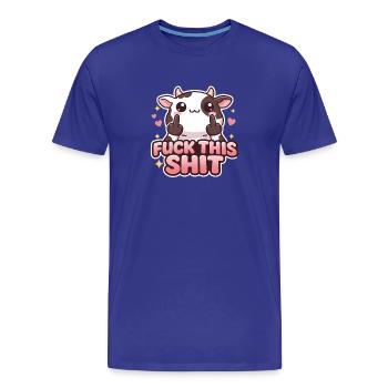 Kuh Fuck This Shit - T-shirt bio Premium Homme - bleu roi - Devant - Damien (186cm)