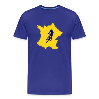 France Map with Bicycle – Cyclist Design - Men's Premium Organic T-Shirt - royal blue - Front - Damien (186cm)