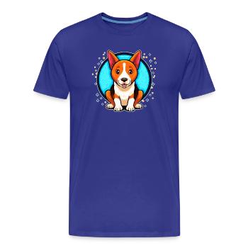 Basenji Dog (portrait comique) - T-shirt bio Premium Homme - bleu roi - Devant - Damien (186cm)