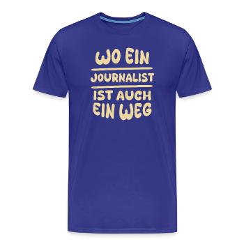 Geschenkidee Journalist - Männer Premium Bio T-Shirt - Königsblau - Vorne - Damien (186cm)