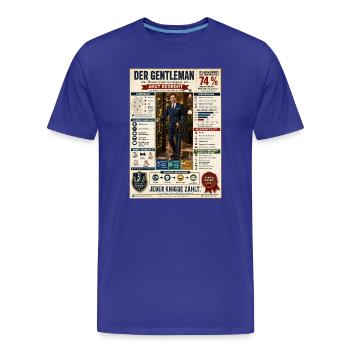 Der Gentleman – akut bedroht - Männer Premium Bio T-Shirt - Königsblau - Vorne - Damien (186cm)