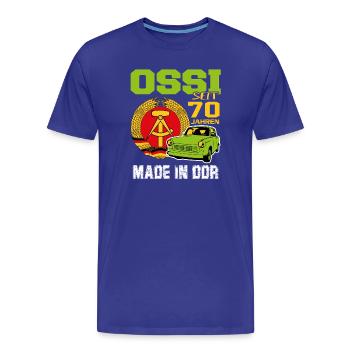Geburtstag DDR Ossi Ost Produkt 70 Jahre - Männer Premium Bio T-Shirt - Königsblau - Vorne - Damien (186cm)