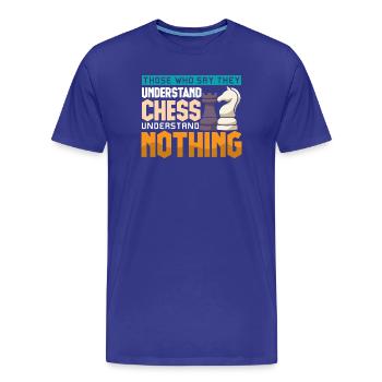 Schach Schachspieler Schachbrett - Männer Premium Bio T-Shirt - Königsblau - Vorne - Damien (186cm)