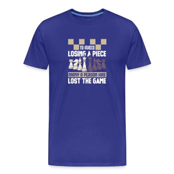 Échiquier des joueurs d’échecs - T-shirt bio Premium Homme - bleu roi - Devant - Damien (186cm)