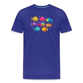 Poissons tropicaux colorés pour les tenues d’été - T-shirt bio Premium Homme - bleu roi - Devant - Damien (186cm)