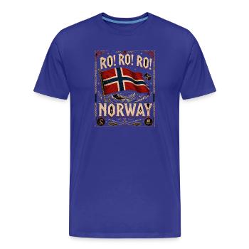 Norwegische Flagge im Vintage-Rahmen - Männer Premium Bio T-Shirt - Königsblau - Vorne - Damien (186cm)