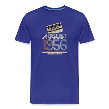 Cassette | Meilleur d’août 1956 | Édition limitée - T-shirt bio Premium Homme - bleu roi - Devant - Damien (186cm)
