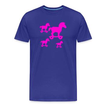 Chevaux - T-shirt bio Premium Homme - bleu roi - Devant - Damien (186cm)