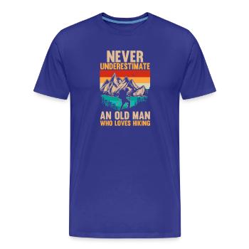 Randonnée sur sentier de montagne Randonnée en plein air Braconnage - T-shirt bio Premium Homme - bleu roi - Devant - Damien (186cm)