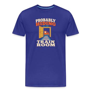 Salle du train Train Model Railway Model Railway Cadeau de Papa - T-shirt bio Premium Homme - bleu roi - Devant - Damien (186cm)
