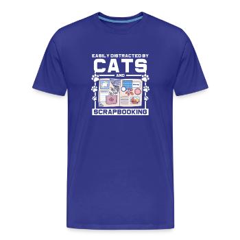Chats et scrapbooking - T-shirt bio Premium Homme - bleu roi - Devant - Damien (186cm)