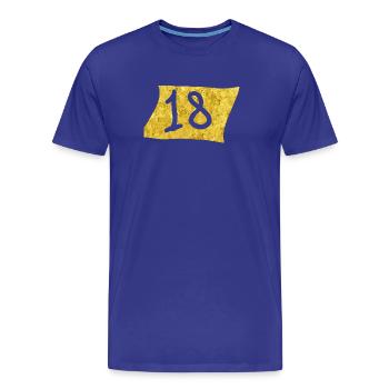 Design de célébration Golden 18 - T-shirt bio Premium Homme - bleu roi - Devant - Damien (186cm)