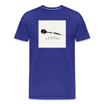 Dart Spruch: Ich Treff Doch Eh Nichts - Männer Premium Bio T-Shirt - Königsblau - Vorne - Damien (186cm)