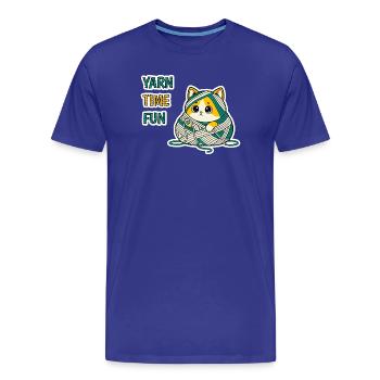 Art cadeau cadeau en laine mignonne Kitty Baby Cat Kawaii - T-shirt bio Premium Homme - bleu roi - Devant - Damien (186cm)