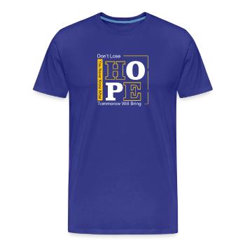 Hope HOPE Conception d’une faute de frappe - T-shirt bio Premium Homme - bleu roi - Devant - Damien (186cm)