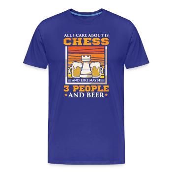 Échiquier des joueurs d’échecs - T-shirt bio Premium Homme - bleu roi - Devant - Damien (186cm)