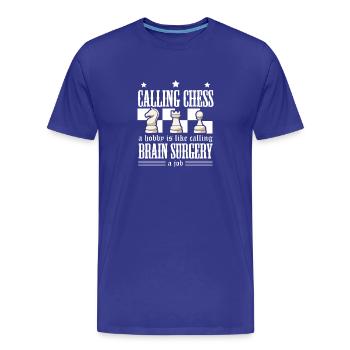Échiquier des joueurs d’échecs - T-shirt bio Premium Homme - bleu roi - Devant - Damien (186cm)