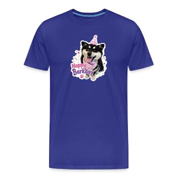 Joyeux Barkday Lapphund finlandais - T-shirt bio Premium Homme - bleu roi - Devant - Damien (186cm)
