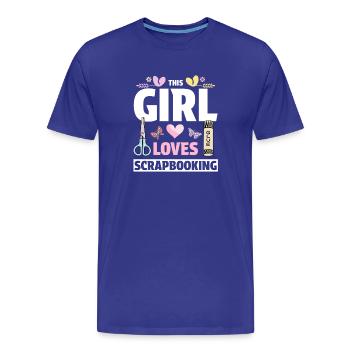 La fille adore le scrapbooking - T-shirt bio Premium Homme - bleu roi - Devant - Damien (186cm)