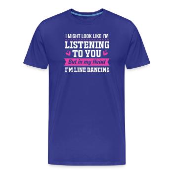 Danse en ligne - T-shirt bio Premium Homme - bleu roi - Devant - Damien (186cm)