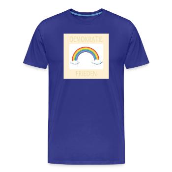 DEMOKRATIE REGENBOGEN FRIEDEN - Männer Premium Bio T-Shirt - Königsblau - Vorne - Damien (186cm)