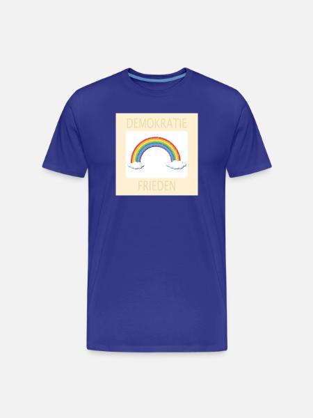 DEMOKRATIE REGENBOGEN FRIEDEN - Männer Premium Bio T-Shirt - Königsblau