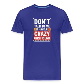Petite amie folle Pardonne couple Petite amie folle - T-shirt bio Premium Homme - bleu roi - Devant - Damien (186cm)