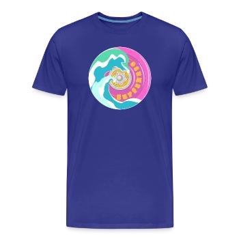 Motif surfskate en rose jaune avec des vagues - T-shirt bio Premium Homme - bleu roi - Devant - Damien (186cm)
