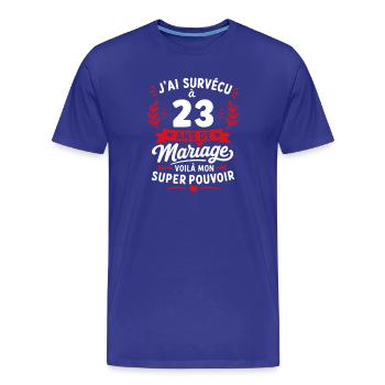 J'ai survécu à 23 ans de mariage - T-shirt bio Premium Homme - bleu roi - Devant - Damien (186cm)