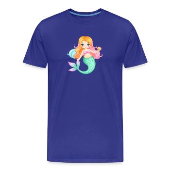 Sirène de bande dessinée avec coquillage – Design magique - T-shirt bio Premium Homme - bleu roi - Devant - Damien (186cm)